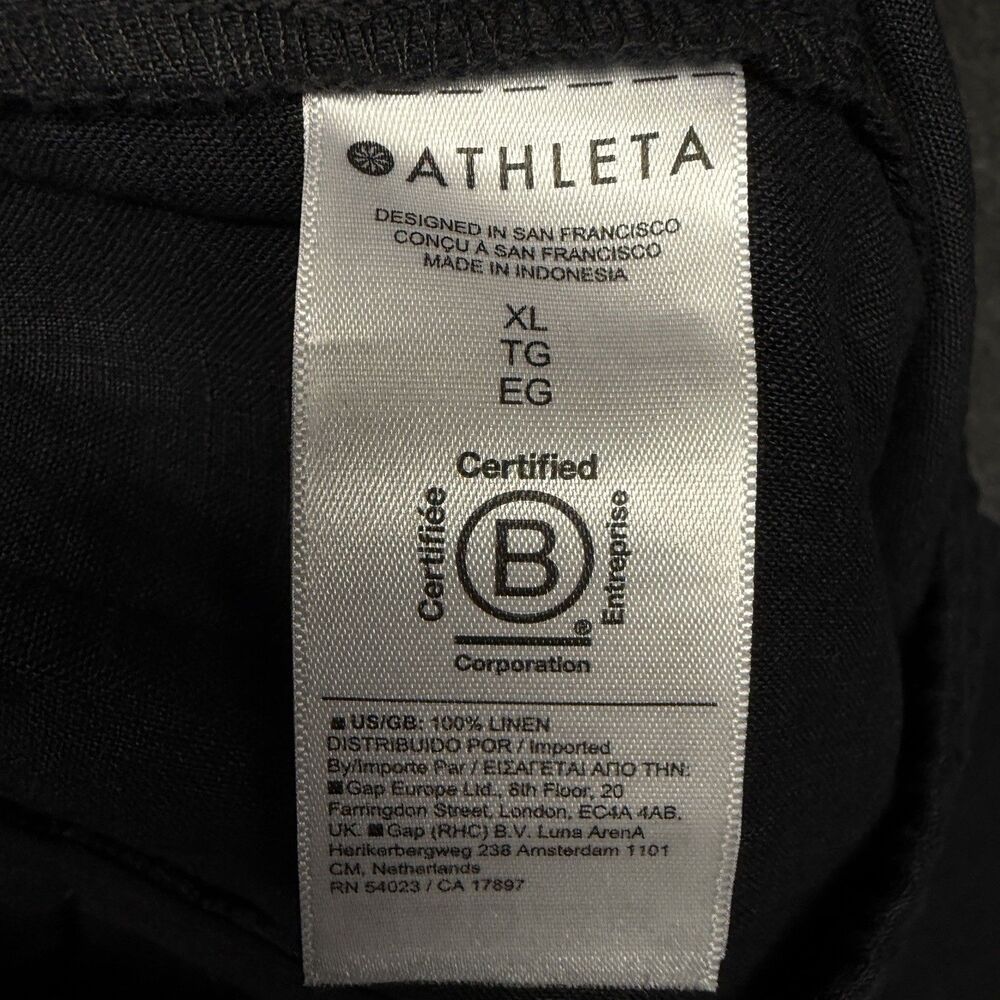 Athleta Black Straight-Leg Drawstring Pants with Front Slit - Picture 11 of 16